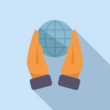 Global liability icon flat vector. Business money Stock Illustration