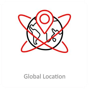Global location and Big data icon concept Stock Illustration