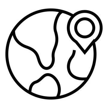 Global location icon outline vector. Gps map Stock Illustration