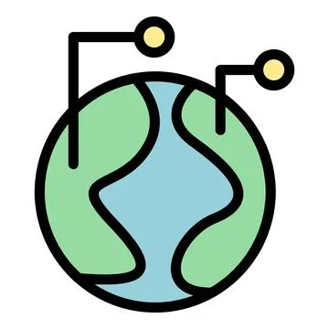 Global location icon vector flat Stock Illustration
