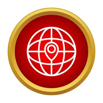 Global location pin finding world destination Stock Illustration