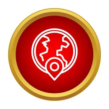 Global location pin pointing world map icon Stock Illustration