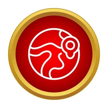 Global location pin on world map icon Stock Illustration