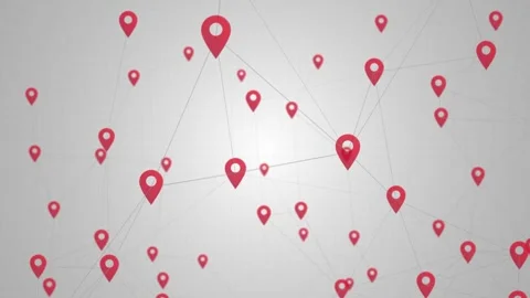 Global Location Pins Network Background Animation Stock Footage 337508004