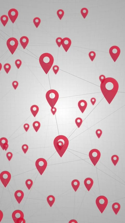 Global Location Pins Network Vertical Background Animation Stock Footage 337508003