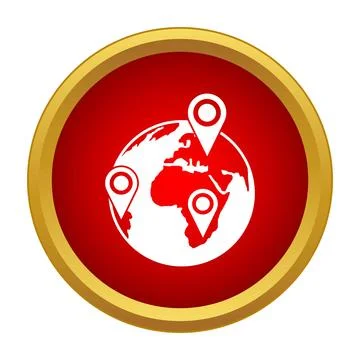Global location tracking and pin indication Stock Illustration