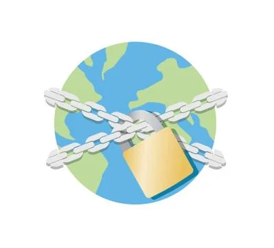 Global lockdown - Coronavirus Stock Illustration