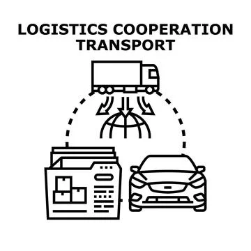 Global logistics cooperation and transport network Stock Illustration