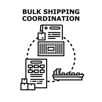 Global logistics coordinating bulk shipping container delivery Stock Illustration