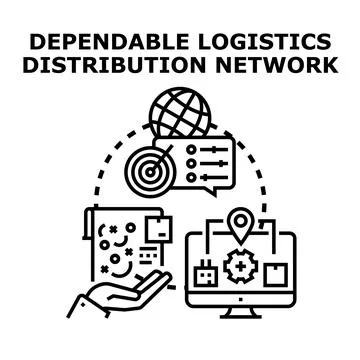 Global logistics distribution network planning and tracking system Stock Illustration