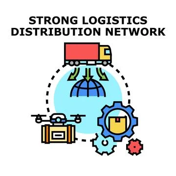 Global logistics distribution network planning and optimization Stock Illustration