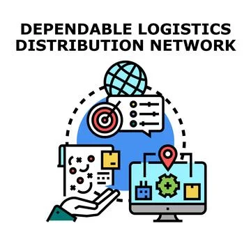 Global logistics distribution network planning and tracking system Stock Illustration