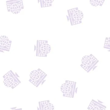 Global logistics glyph seamless pattern flat Stock Illustration