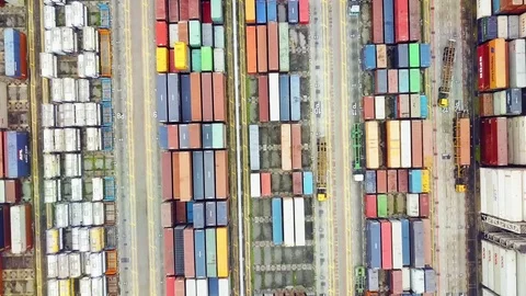 Global logistics industry container hub Stock Footage 73422400