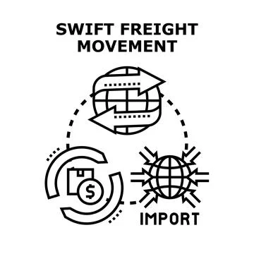 Global logistics moving freight and processing orders Illustrazione stock