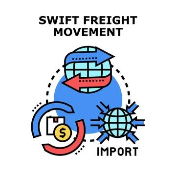 Global logistics moving freight and processing orders Illustrazione stock