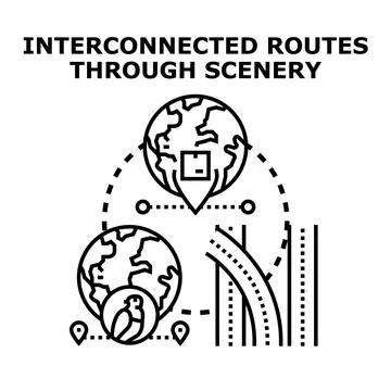 Global logistics network connecting delivery routes and transportation Stock Illustration