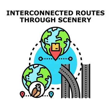 Global logistics network connecting delivery routes and transportation Stock Illustration