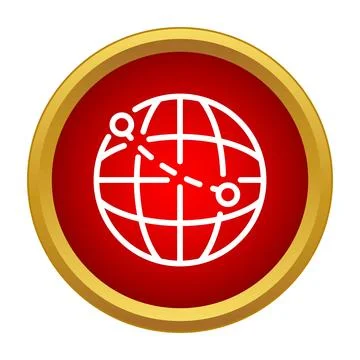 Global logistics network connecting locations with travel route Stock Illustration