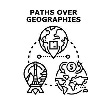 Global logistics network connecting parcels and famous landmarks Stock Illustration