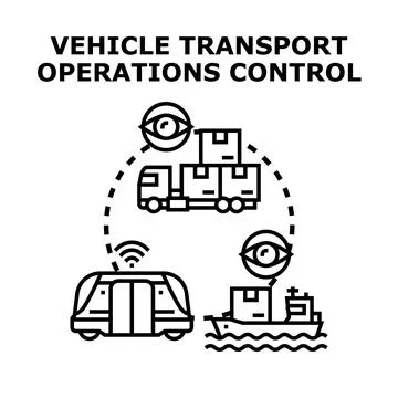Global logistics network controlling freight transportation operations Stock Illustration