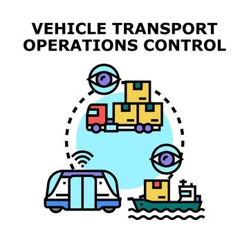Global logistics network controlling freight transportation operations 스톡 일러스트