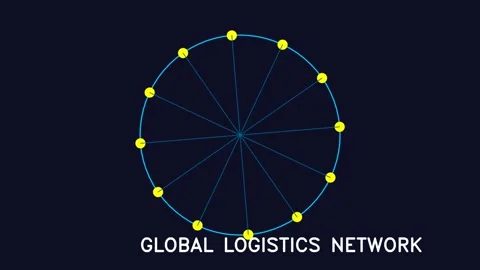Global logistics network digital connection HUD Stock Footage 342080781