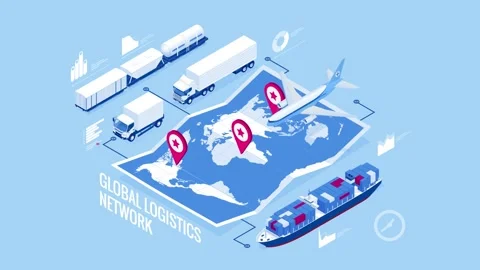 Global logistics network Stock Footage 131274598