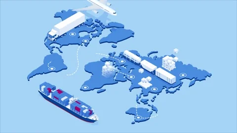 Global logistics network Stock Footage 131274600