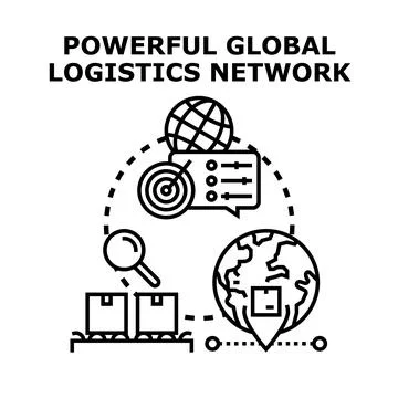 Global logistics network planning and delivery process Stock Illustration