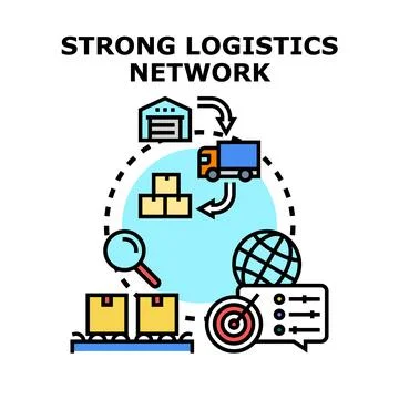 Global logistics network planning and supply chain support Stock Illustration