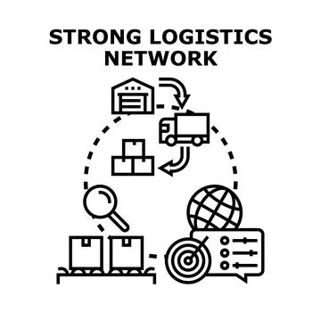Global logistics network planning and supply chain support Stock Illustration