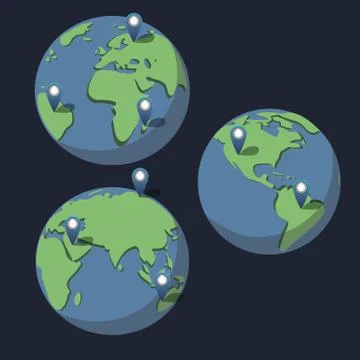 Global logistics network. Transportation over world. Flat vector illustration. Stock Illustration