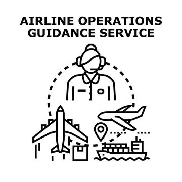 Global logistics operations guidance support service concept Stock Illustration