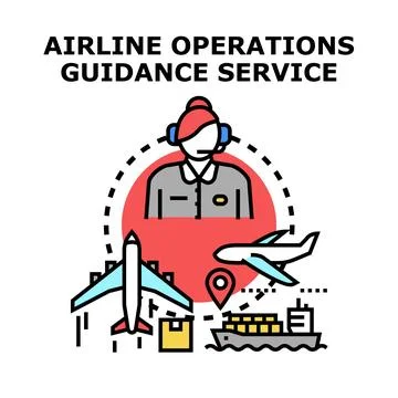 Global logistics operations guidance support service concept Stock Illustration