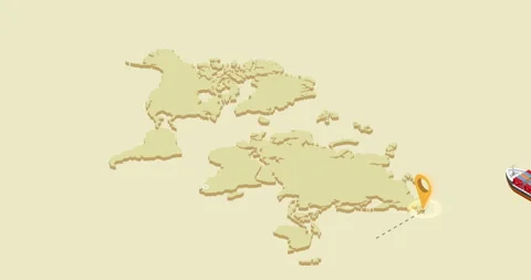 Global logistics scheme with destination points Stock Footage 128366070