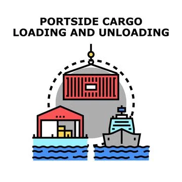 Global logistics supply chain concept with portside cargo operations Stock Illustration