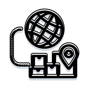 Global logistics tracking and delivery icon Stock Illustration