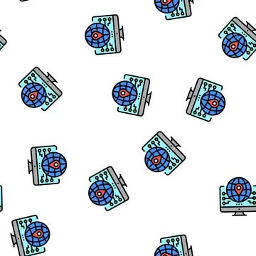 Global logistics vector seamless pattern flat Stock Illustration