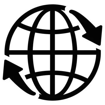 Global logistics world globe with shipping arrows Stock Illustration
