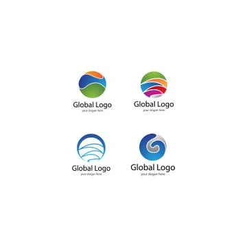 Global logo template vector Stock Illustration