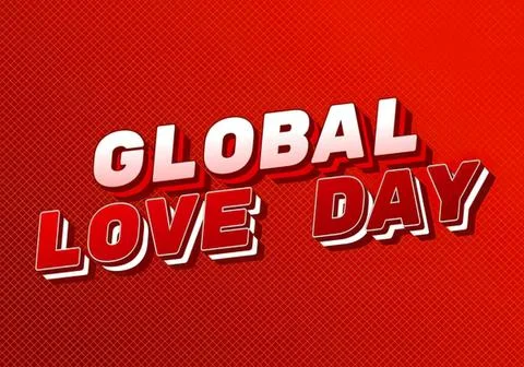 Global love day message with red background and text Stock Illustration