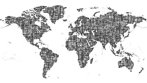 Global map with dotted patterns Stock Illustration