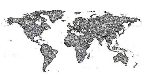 Global map with dotted patterns Stock Illustration