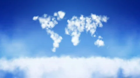Global map made of clouds Stock Footage 305226