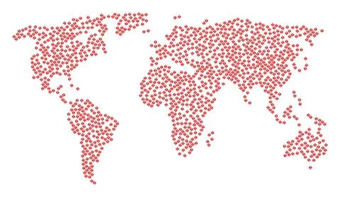 Global Map Mosaic of Warning Items Stock Illustration