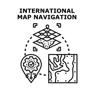 Global map navigation technology and location planning Stock Illustration