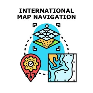 Global map navigation technology and location planning Stock Illustration