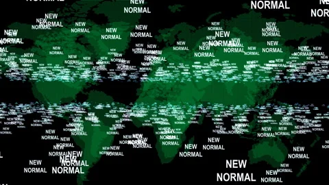 Global Map Of New Normal Message Across The World In Digital Style Trend Gr.. Stock Footage 319353462