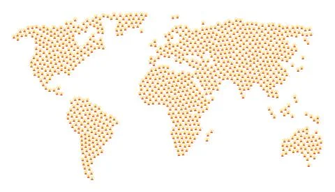 Global Map Pattern of Alarm Items Stock Illustration